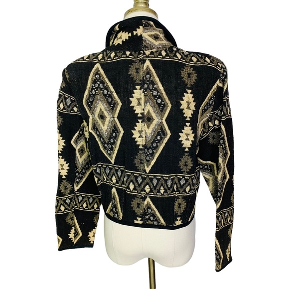 Vintage Southwest Aztec Print Cropped Blazer Medium 3335 - Picture 3 of 6